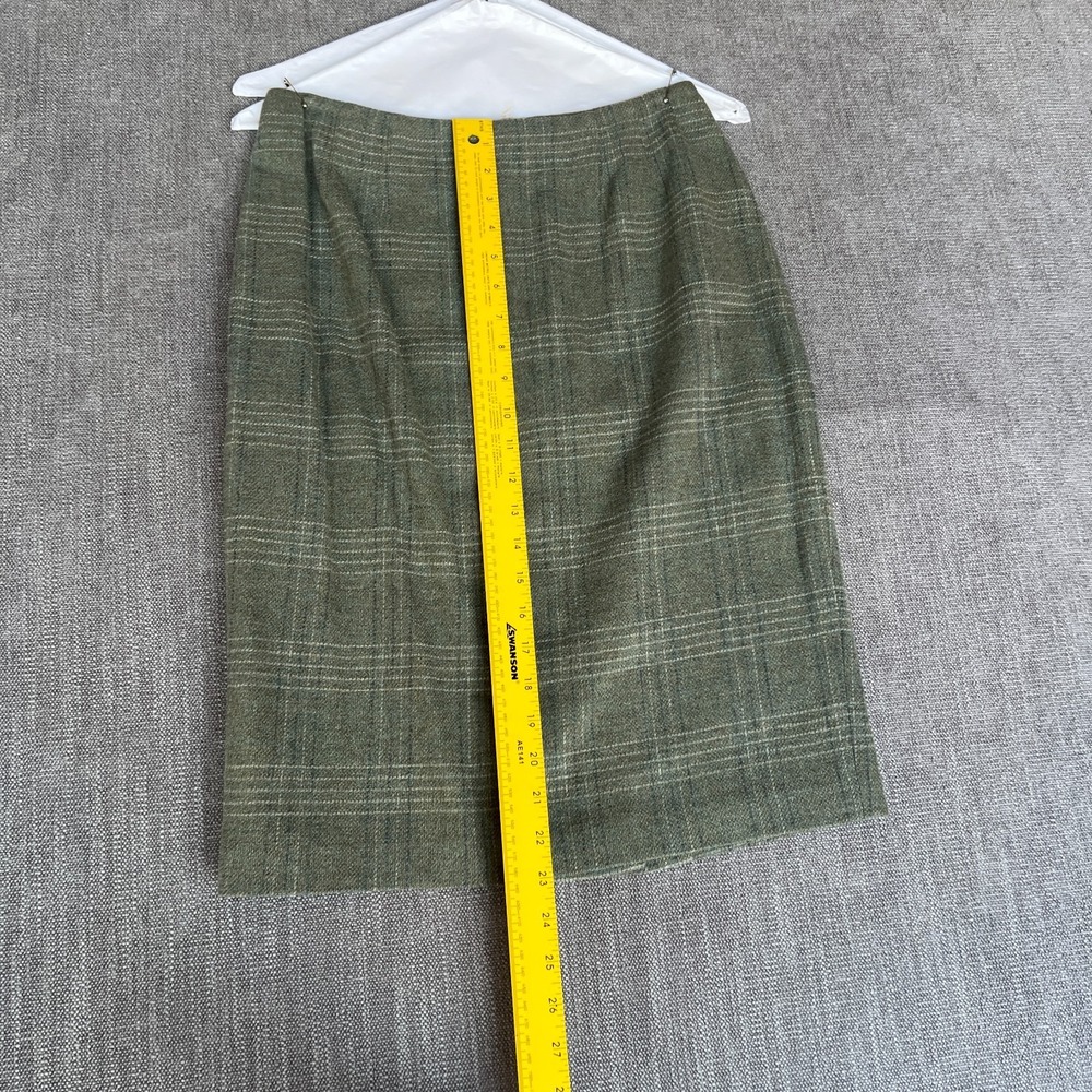 Vtg Linda Allard Ellen Tracy Two-Piece Blazer & Skirt Set Womens 2 Green Plaid - Picture 11 of 15